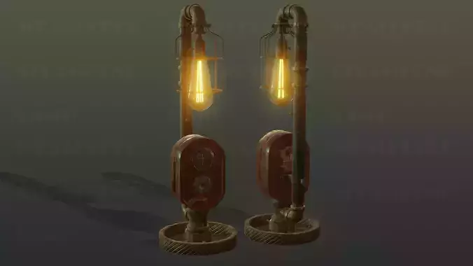 Weathered Steampunk Desk Lamp