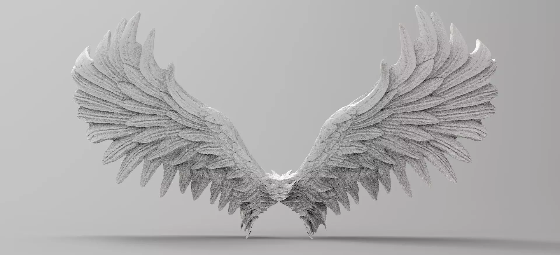 Angel wings Stylized upwards with UVs 3D model_0