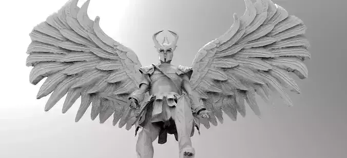 Angel warrior Stylized wings upwards  3D model