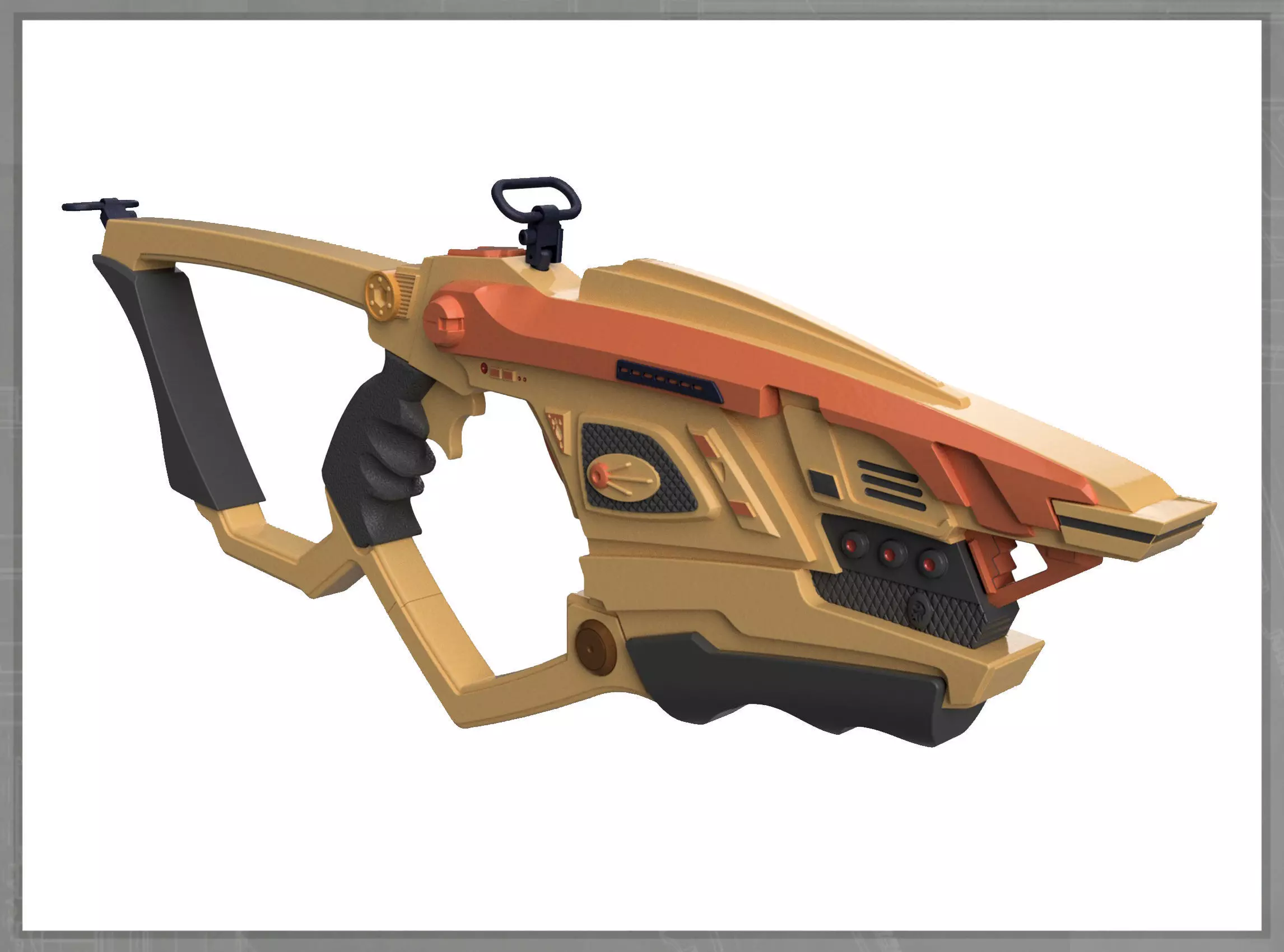 Bajoran Phaser Rifle with strap fittings 3D print model_0