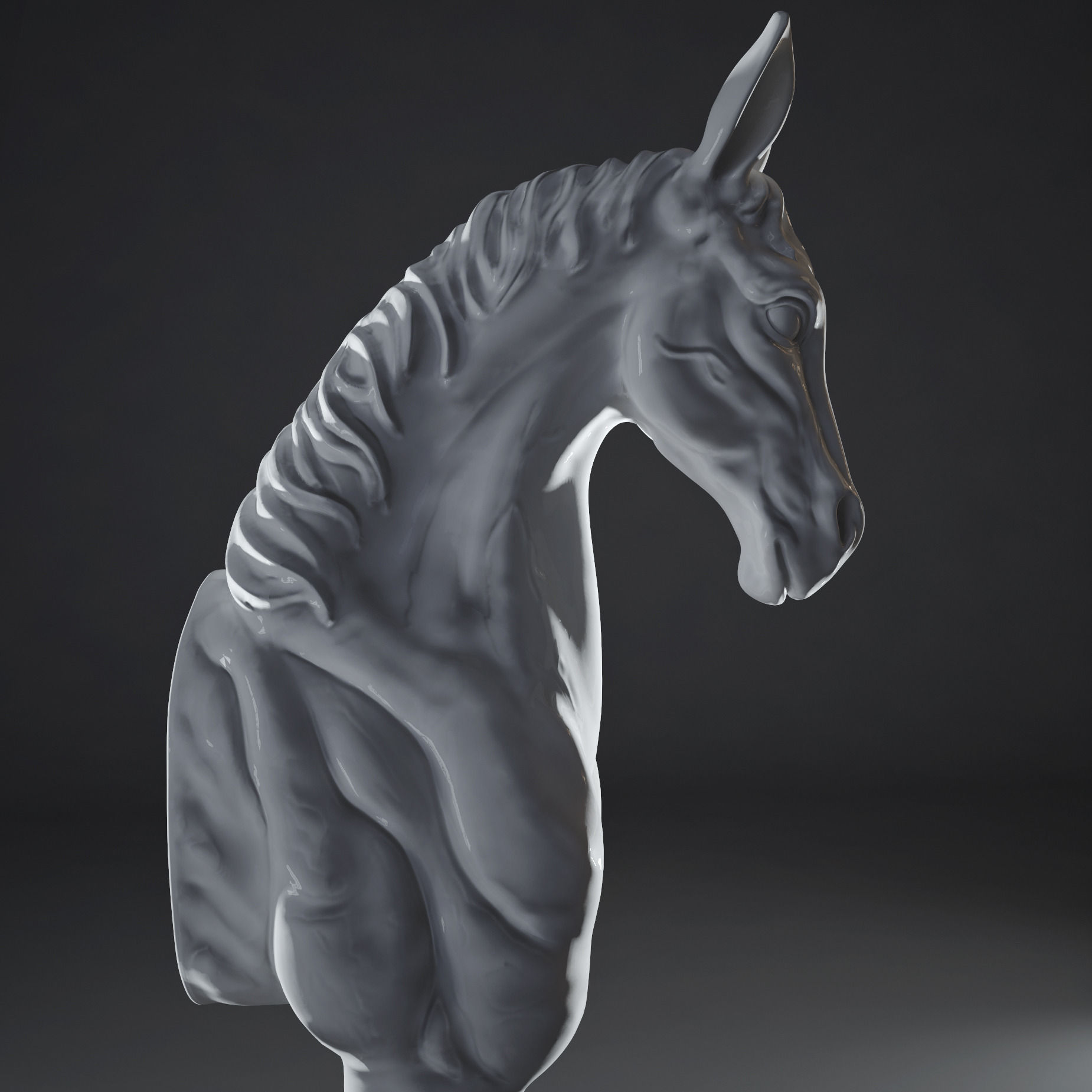 White horse Lamp 3D model_8