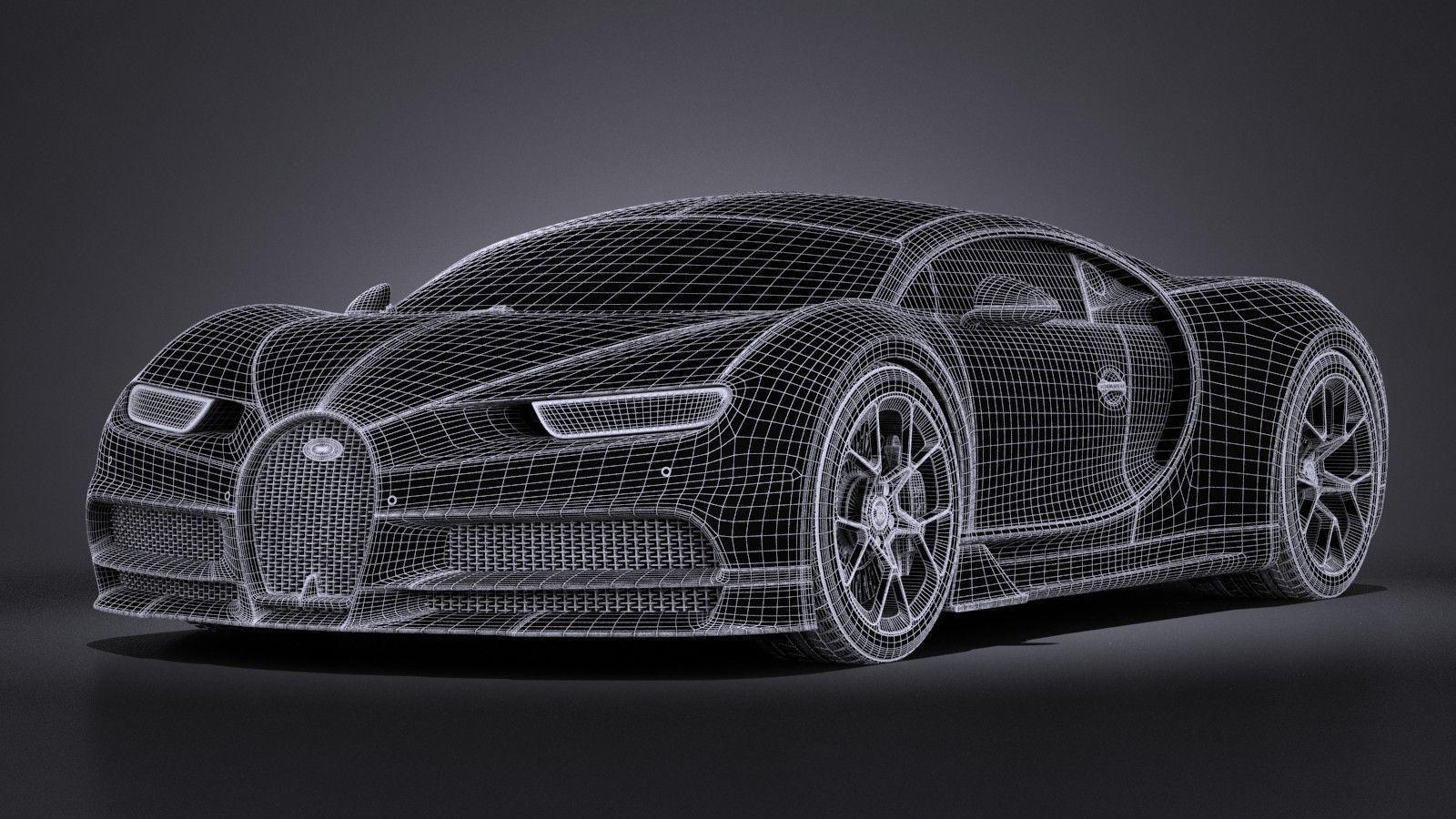 Bugatti Chiron 2017 3D Model MAX OBJ 3DS FBX C4D LWO LW ...