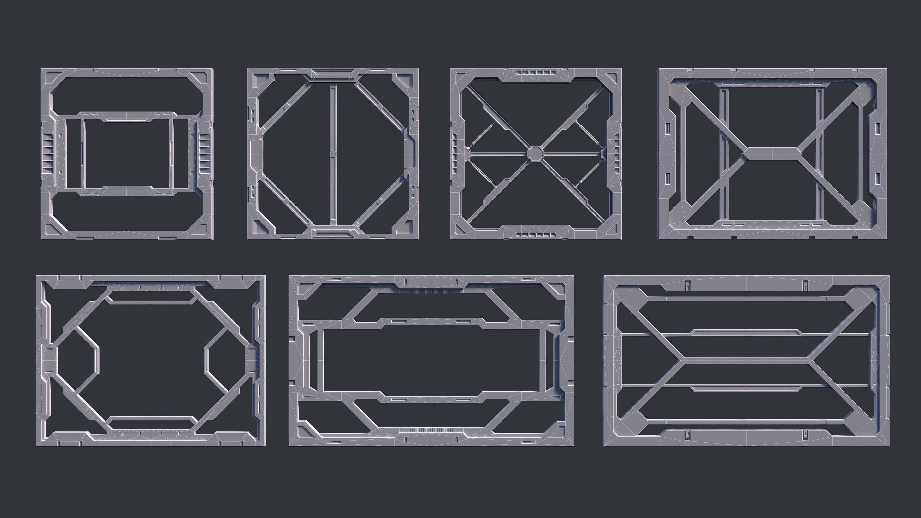 Sci-Fi Parts Kit Pack Vol 1-PBR Low-poly 3D model_8