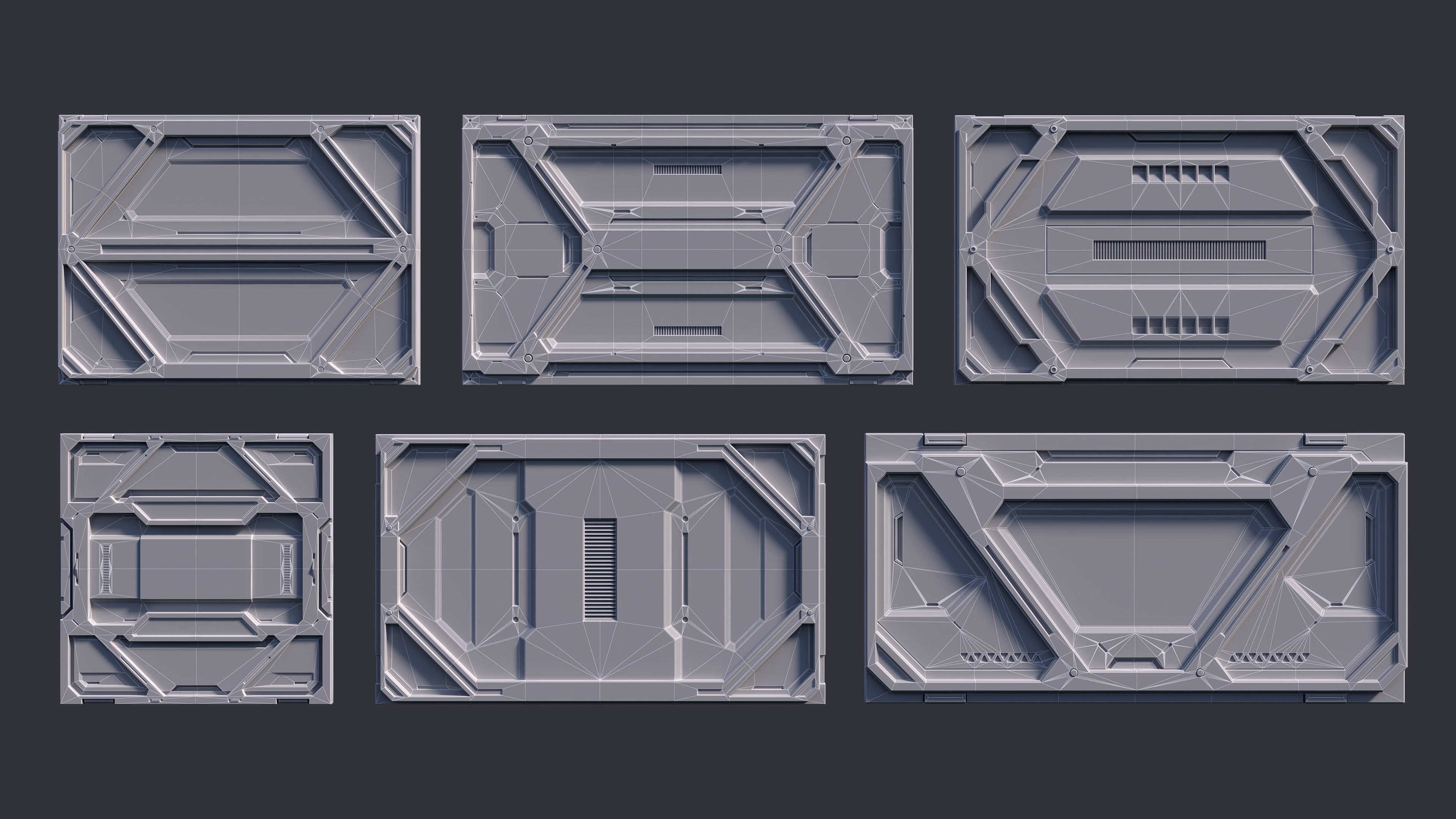 Sci-Fi Parts Kit Pack Vol 1-PBR Low-poly 3D model_10