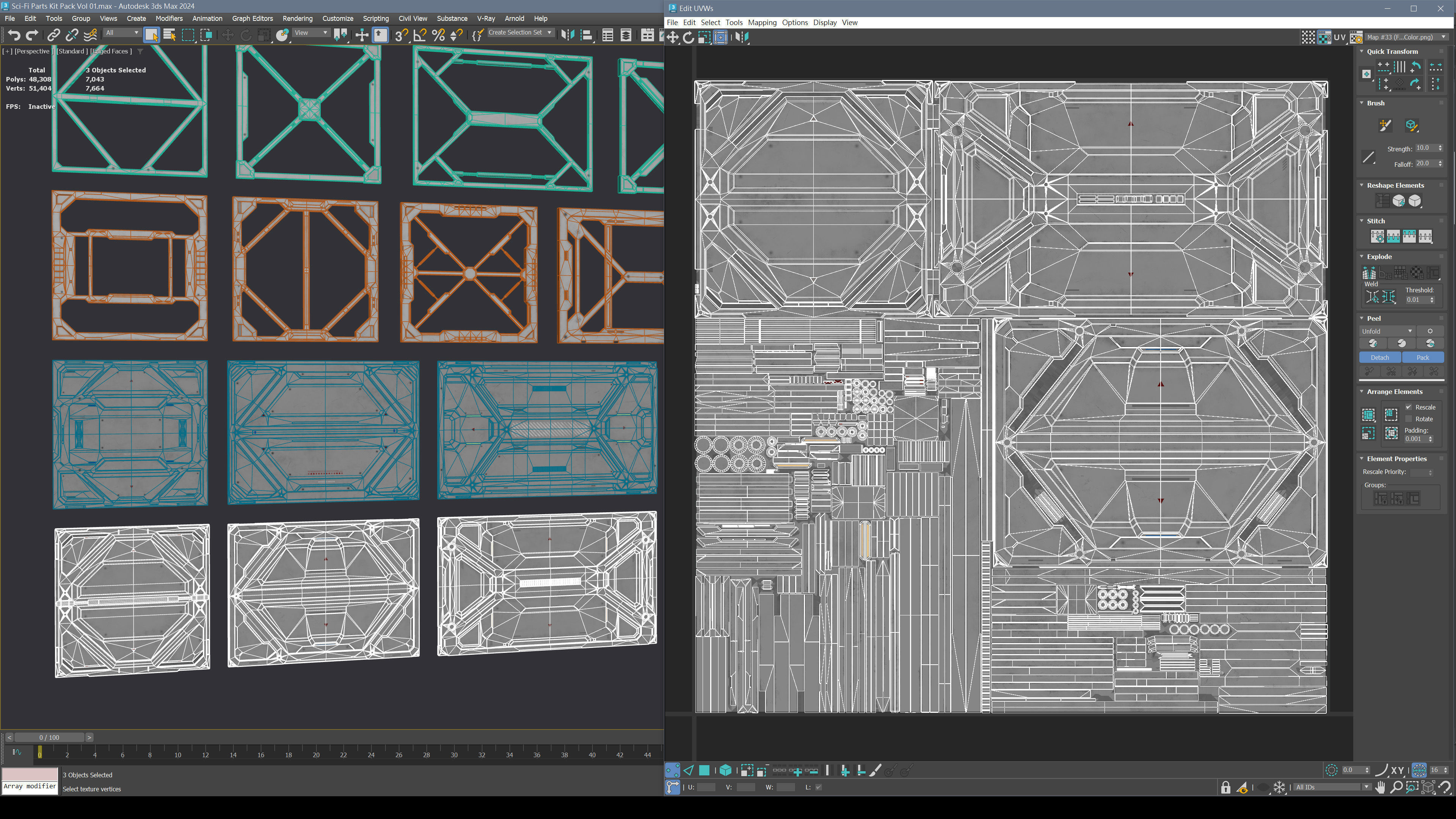 Sci-Fi Parts Kit Pack Vol 1-PBR Low-poly 3D model_16