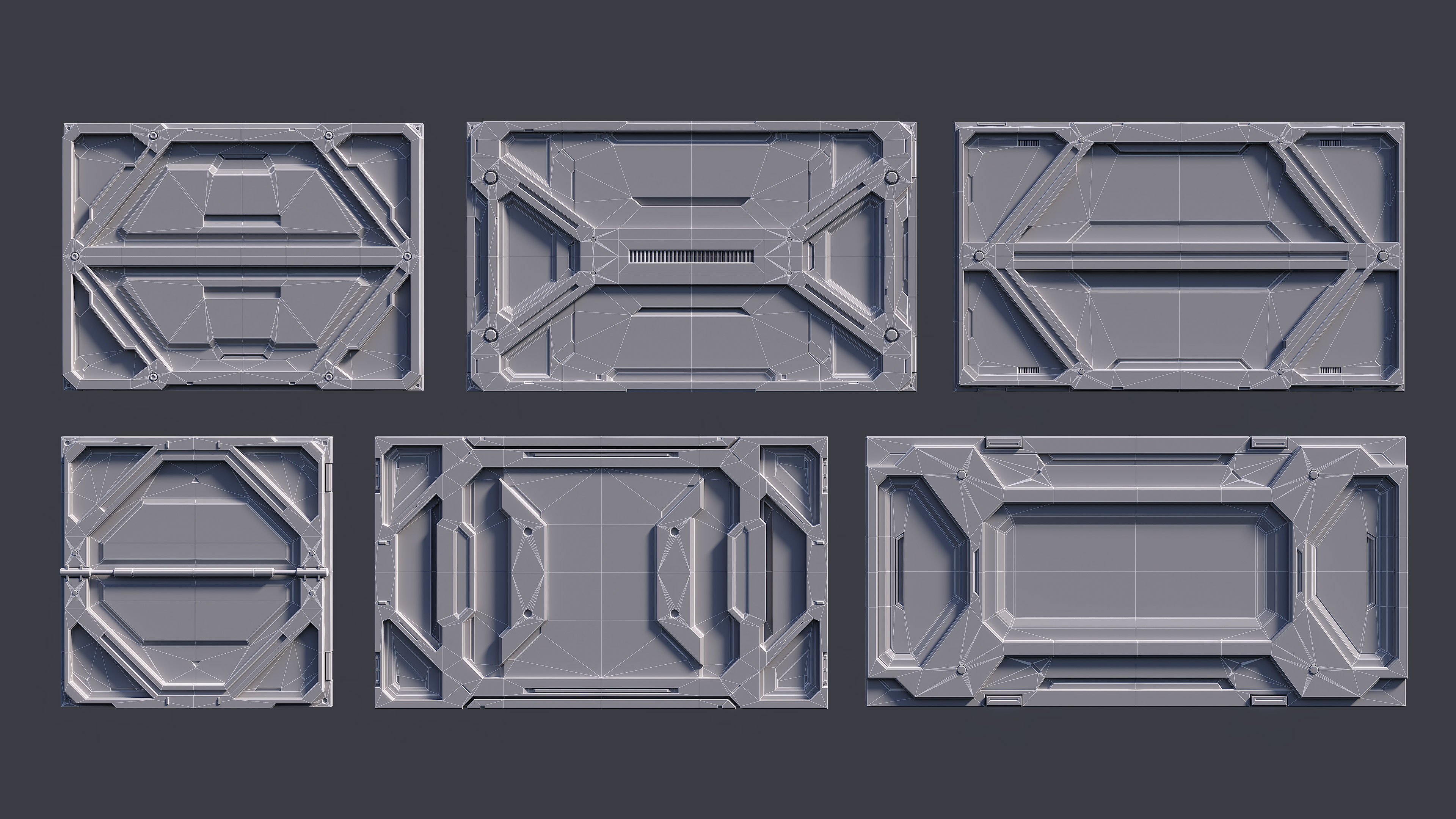 Sci-Fi Parts Kit Pack Vol 1-PBR Low-poly 3D model_12