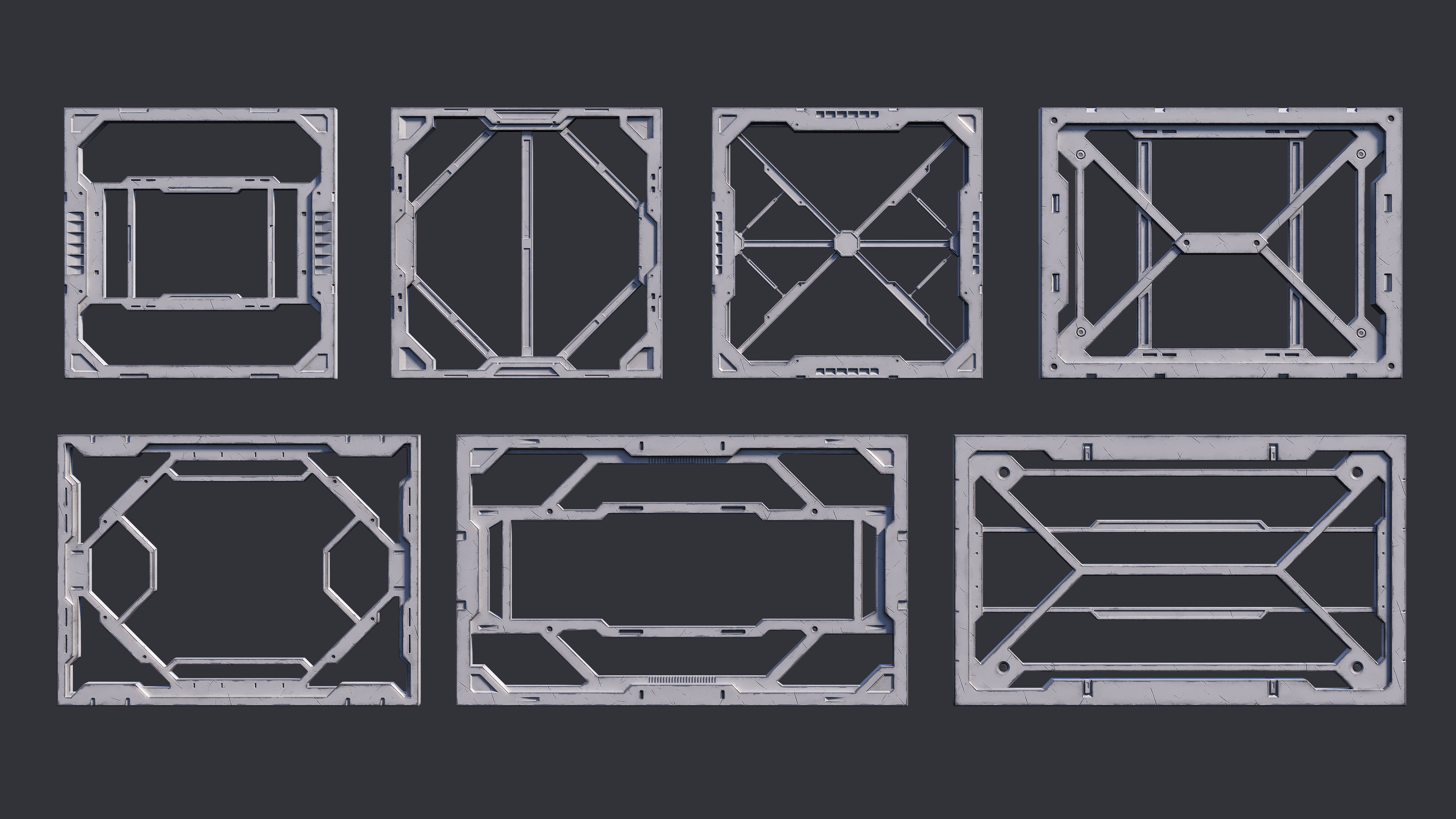 Sci-Fi Parts Kit Pack Vol 1-PBR Low-poly 3D model_7