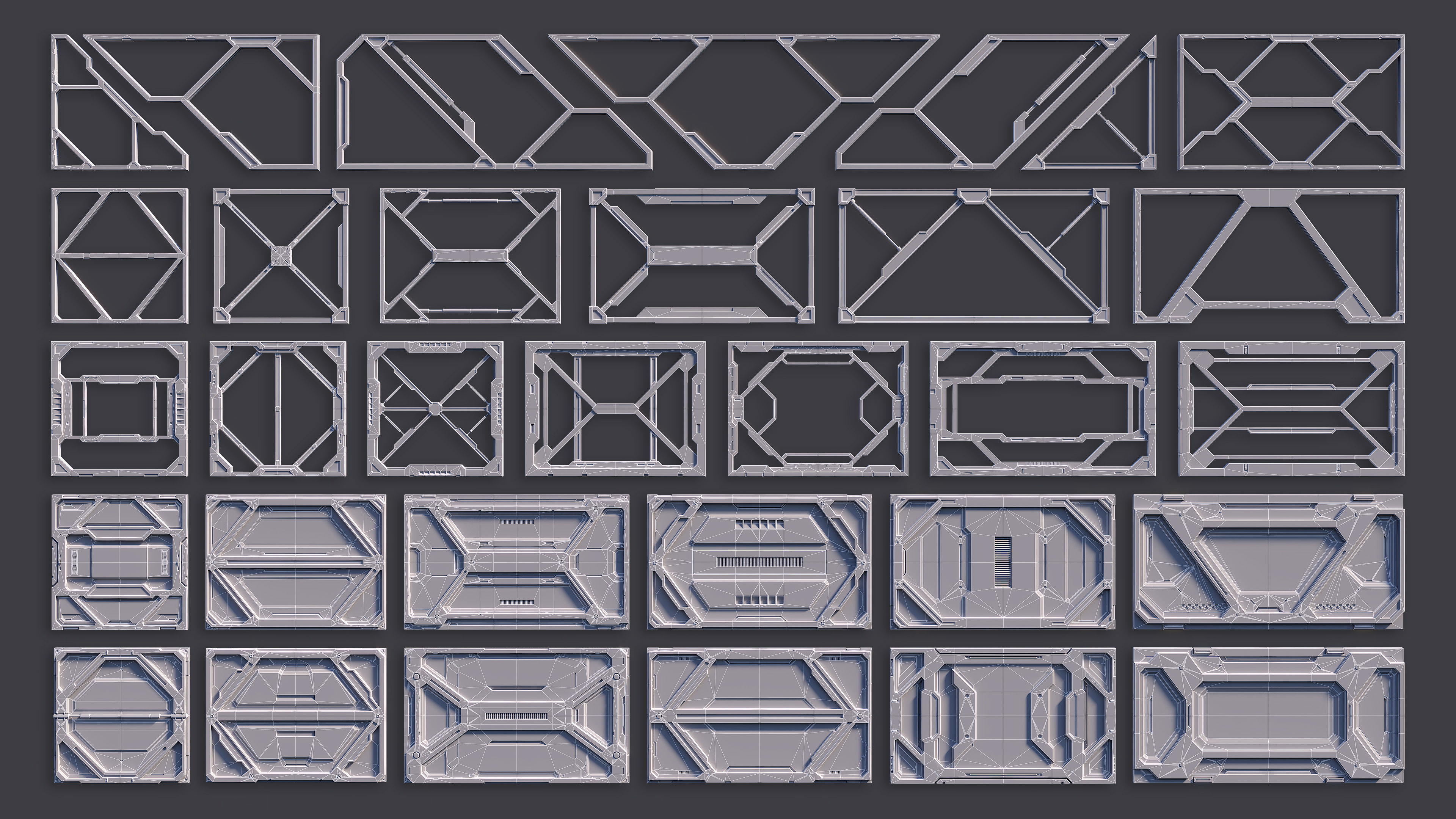 Sci-Fi Parts Kit Pack Vol 1-PBR Low-poly 3D model_2