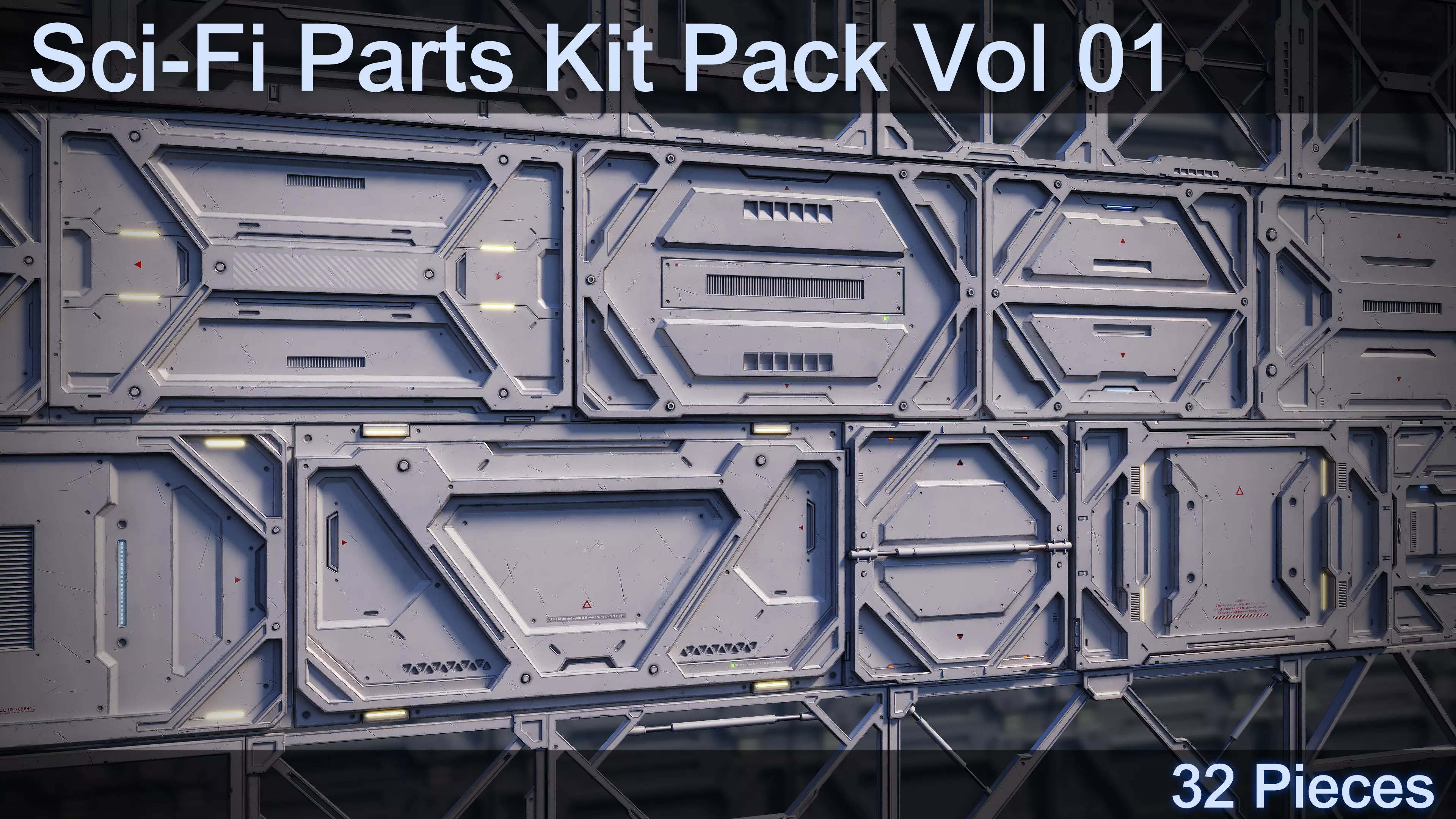 Sci-Fi Parts Kit Pack Vol 1-PBR Low-poly 3D model_0