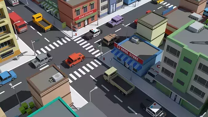 SimplePoly City - Low Poly Assets Low-poly 3D model 3