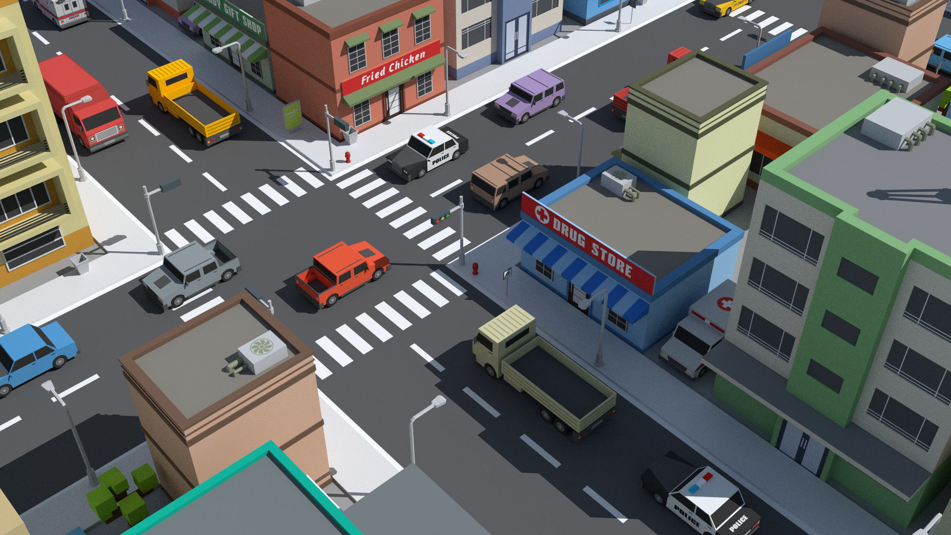 SimplePoly City - Low Poly Assets Low-poly 3D model_2