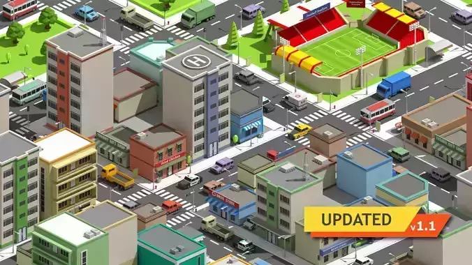 SimplePoly City - Low Poly Assets Low-poly 3D model