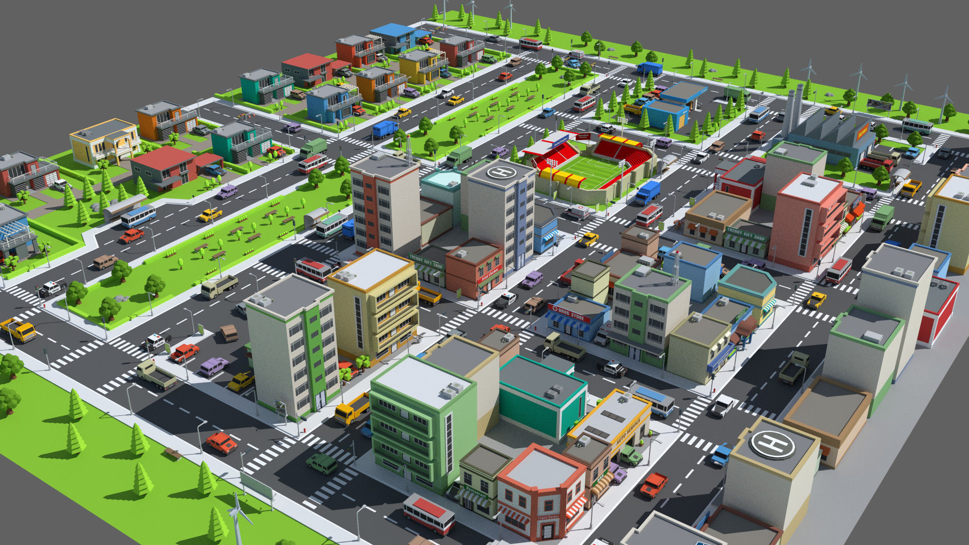 SimplePoly City - Low Poly Assets Low-poly 3D model_8