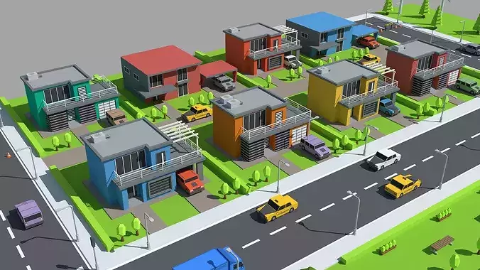 SimplePoly City - Low Poly Assets Low-poly 3D model 4