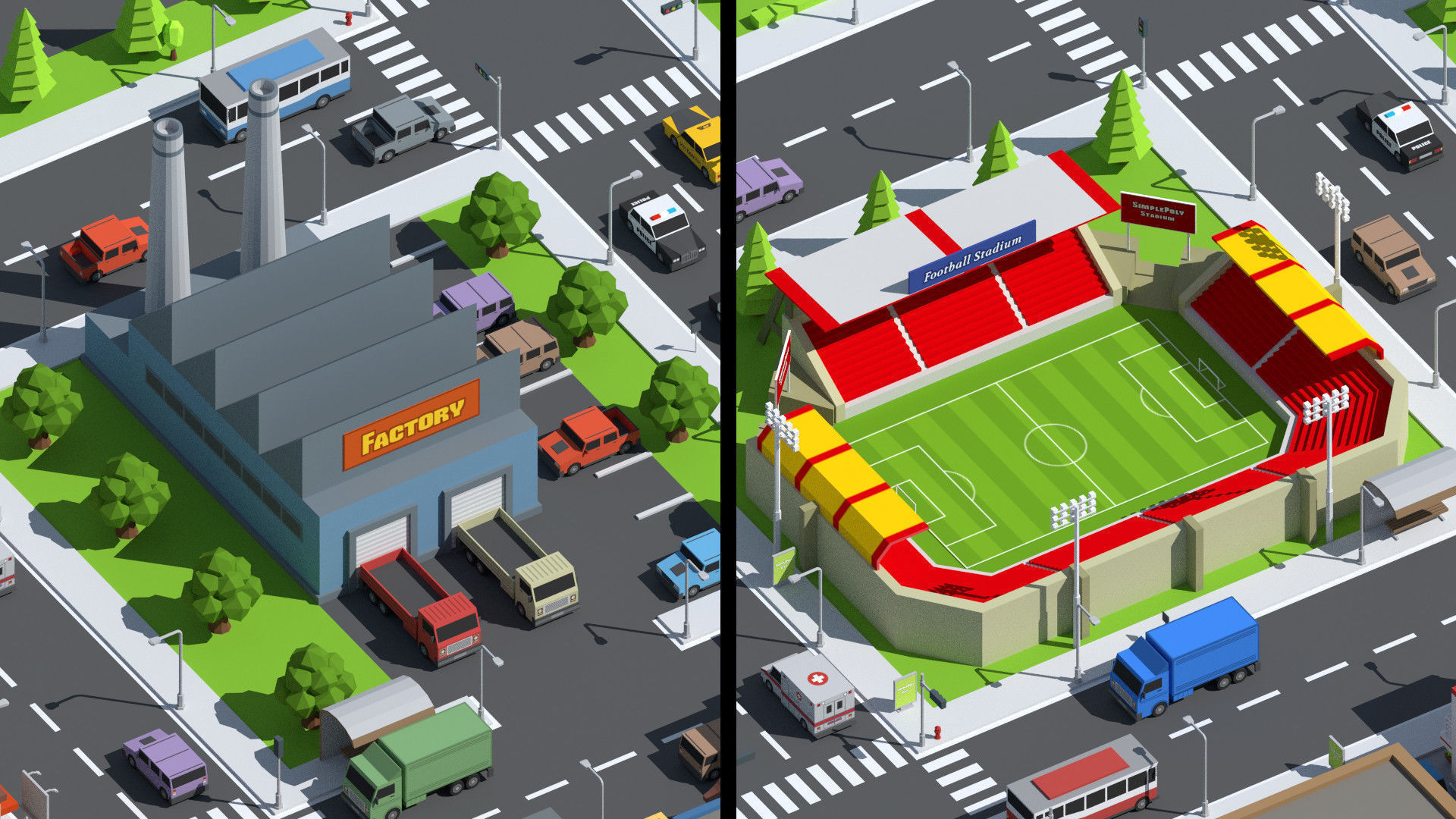SimplePoly City - Low Poly Assets Low-poly 3D model_4