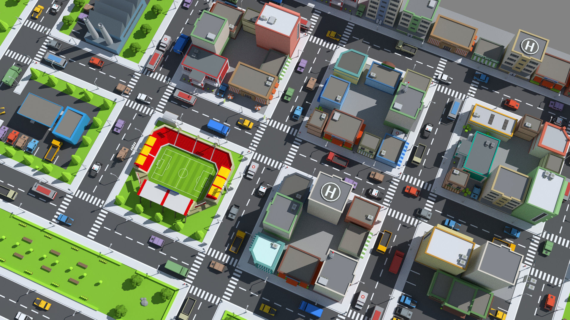 SimplePoly City - Low Poly Assets Low-poly 3D model_7