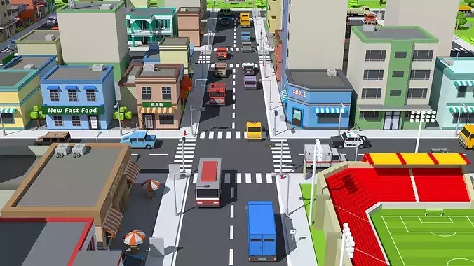 SimplePoly City - Low Poly Assets Low-poly 3D model 2