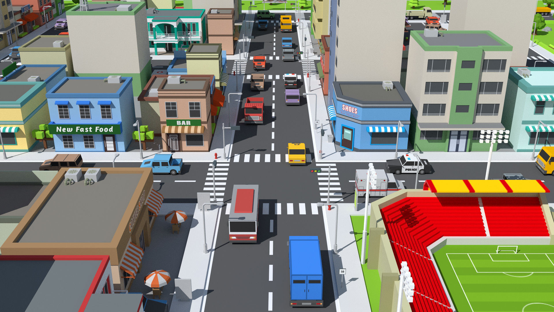 SimplePoly City - Low Poly Assets Low-poly 3D model_1