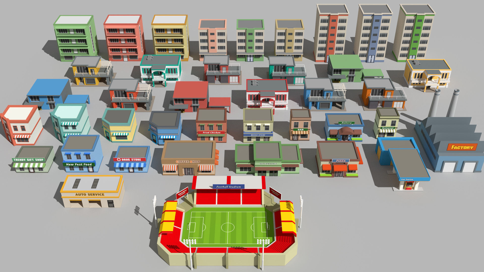 SimplePoly City - Low Poly Assets Low-poly 3D model_9