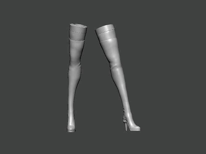 3D Model-SHOES0013 pair of high heeled boots 3D print model