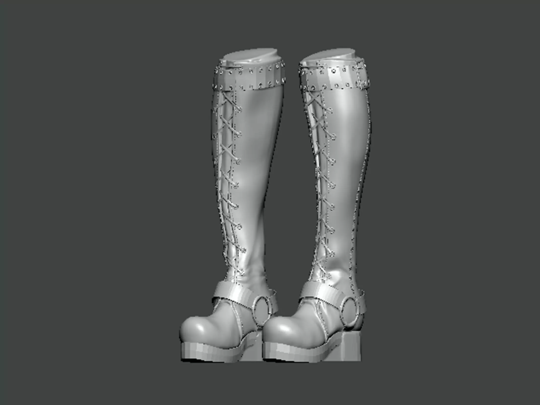 3D Model-SHOES0017 high heeled boot 3D print model_0