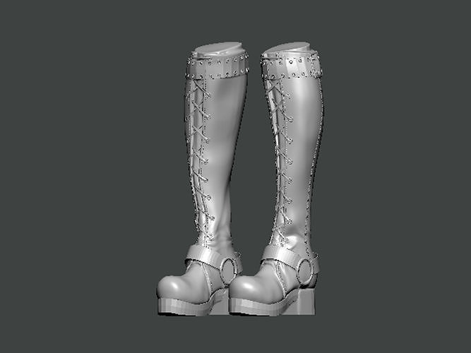 3D Model-SHOES0017 high heeled boot 3D print model