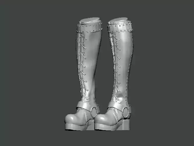 3D Model-SHOES0017 high heeled boot