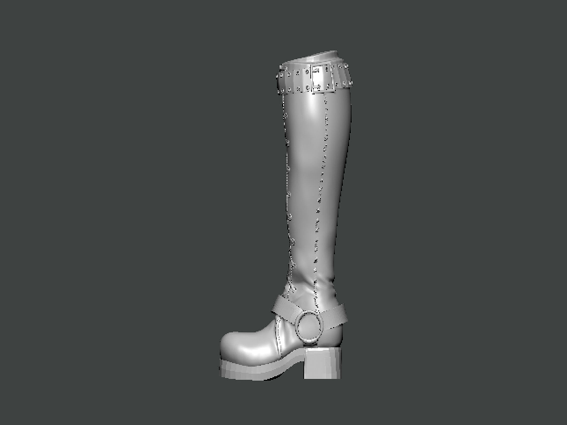 3D Model-SHOES0017 high heeled boot 3D print model_2