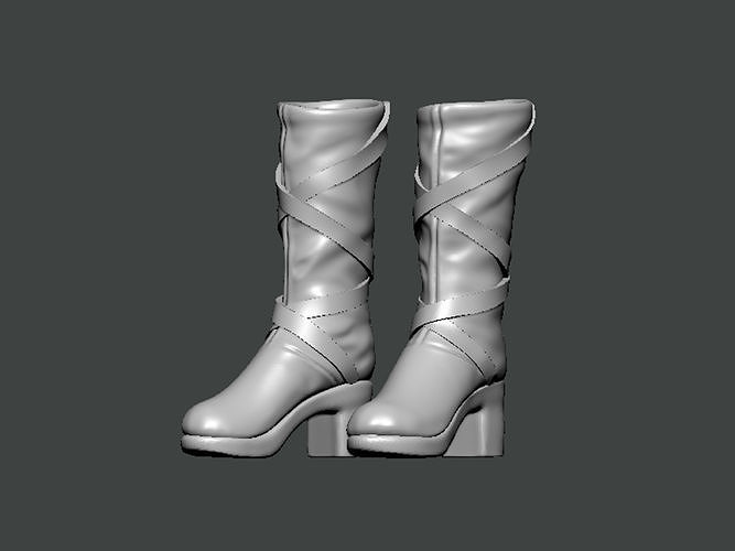3D Model-SHOES0024 pair of high heeled boots 3D print model