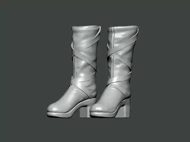 3D Model-SHOES0024 pair of high heeled boots 3D print model