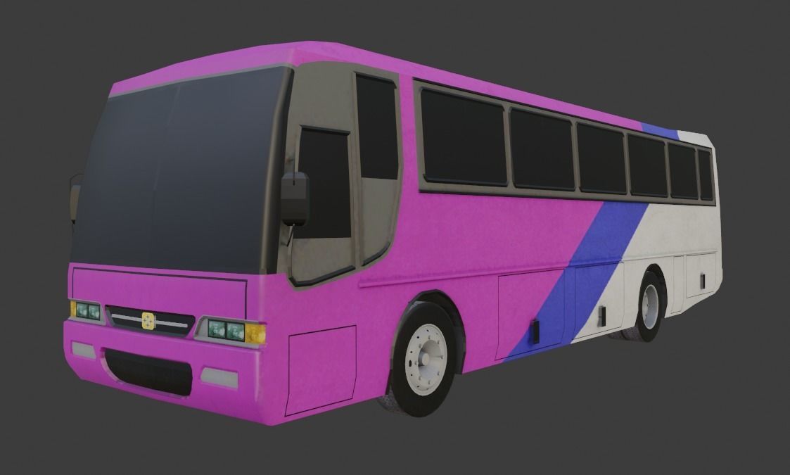 Busscar El Buss 320 Low-poly 3D model_4