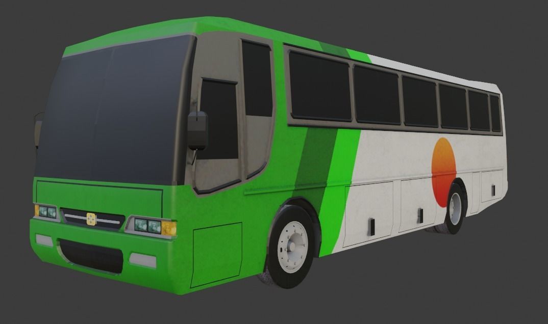 Busscar El Buss 320 Low-poly 3D model_3