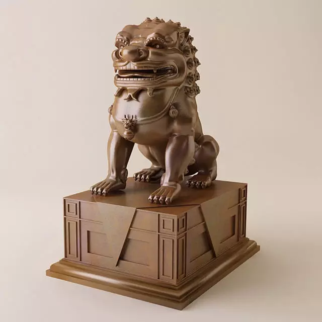 Unicorn bronze statue of chinese lion Free 3D model