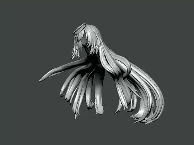 3D Model-HAIR0001 head of anime character