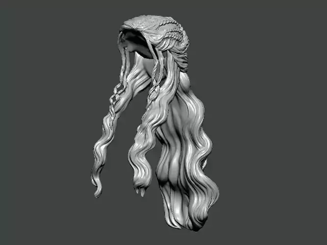 3D Model-HAIR0003 statue of woman with long hair 3D print model