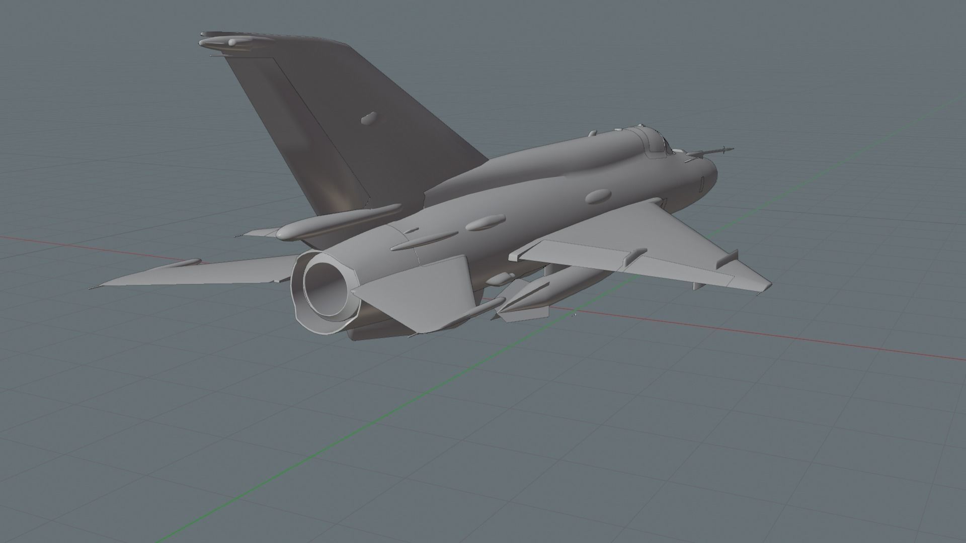 MiG-21 Indonesian Air Force Low-poly 3D model - NO Textures Low-poly 3D model_5