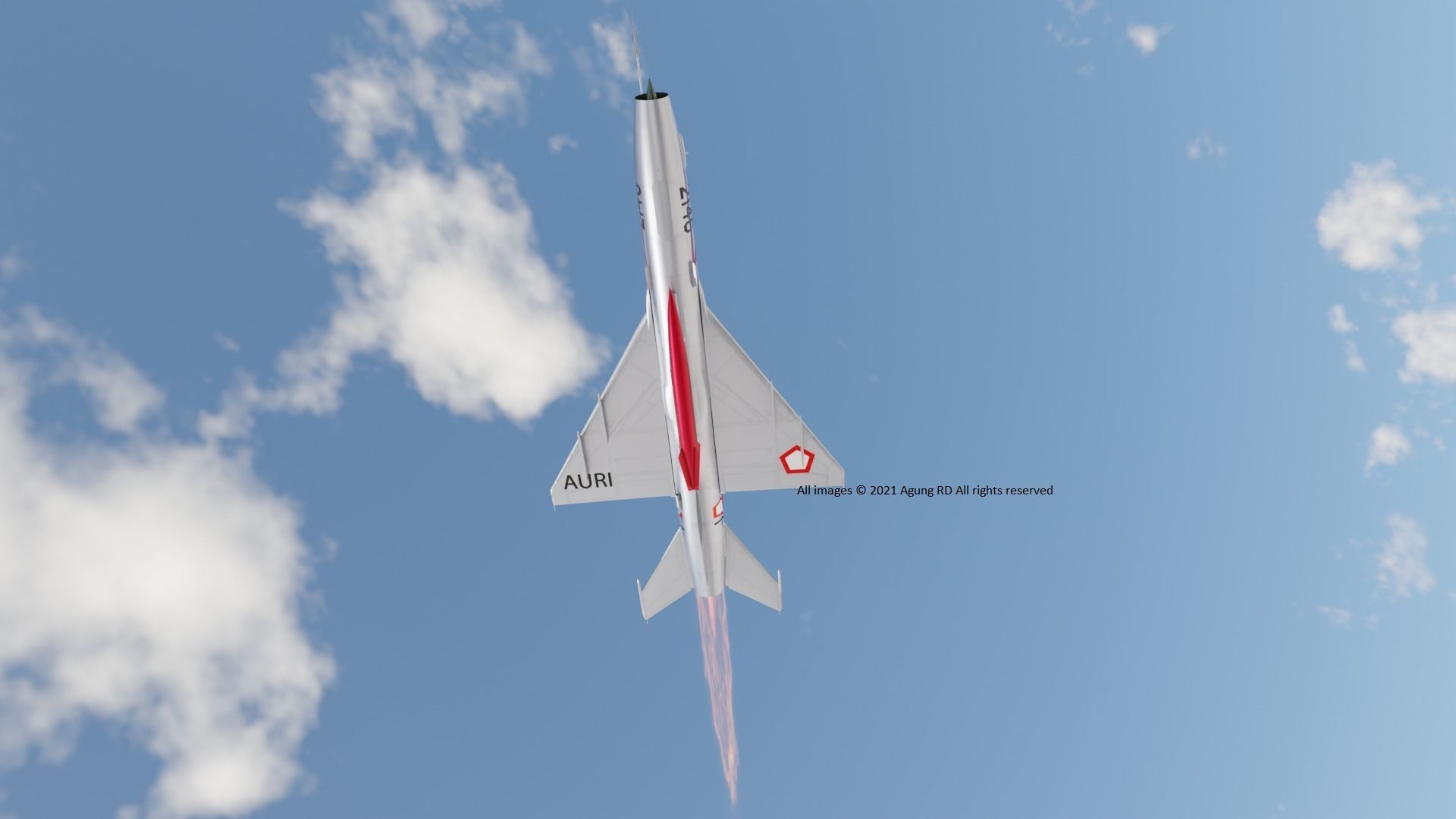 MiG-21 Indonesian Air Force Low-poly 3D model - NO Textures Low-poly 3D model_2