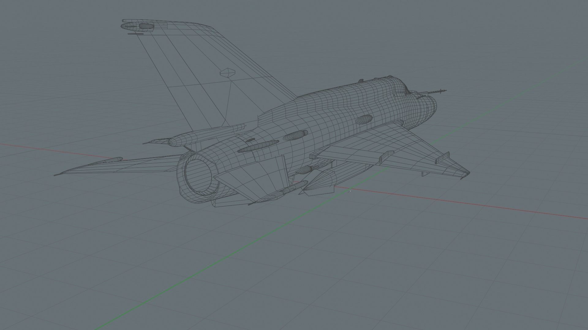 MiG-21 Indonesian Air Force Low-poly 3D model - NO Textures Low-poly 3D model_6