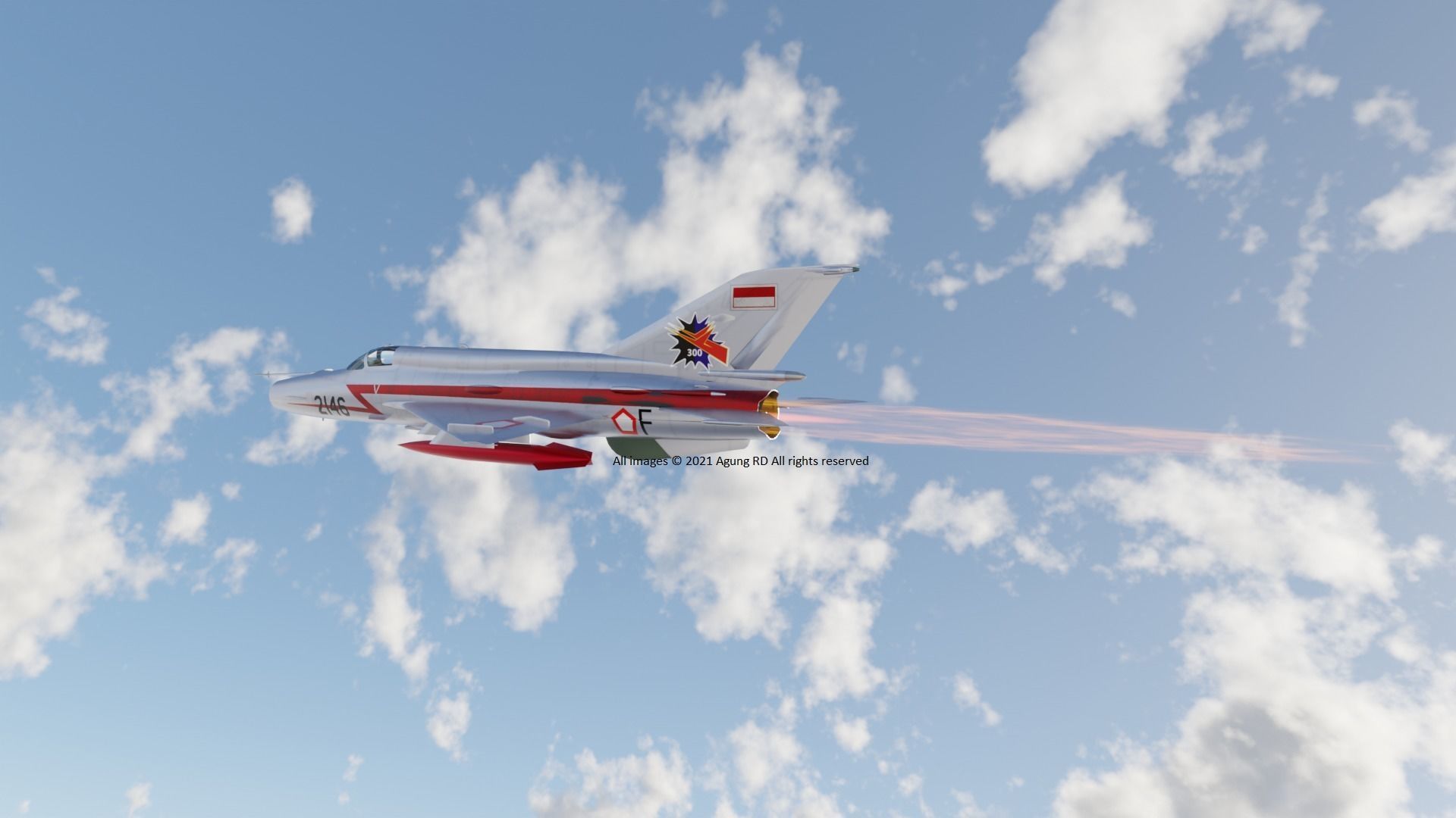 MiG-21 Indonesian Air Force Low-poly 3D model - NO Textures Low-poly 3D model_3