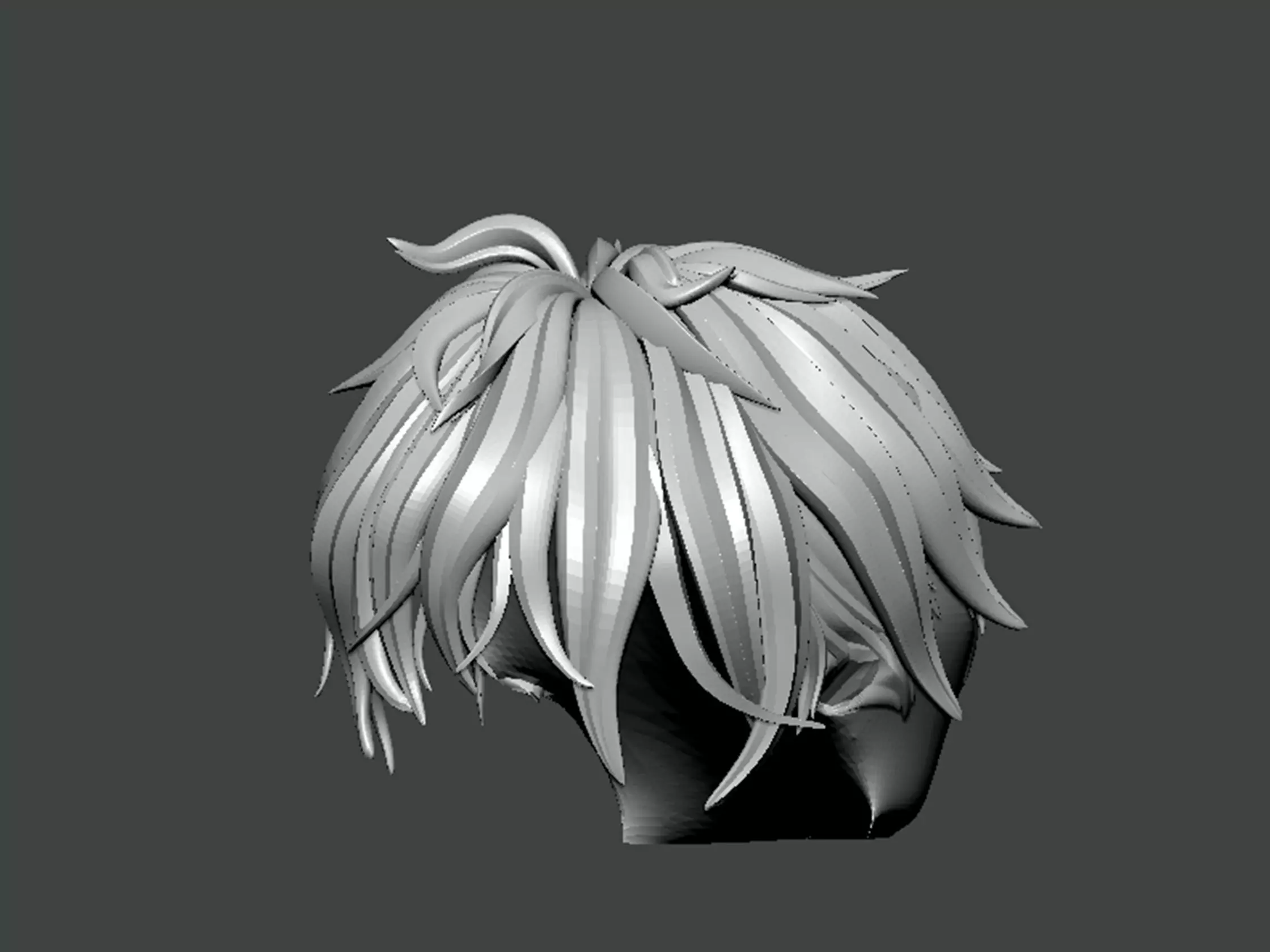 3D Model-HAIR0026 head of anime character 3D print model_0