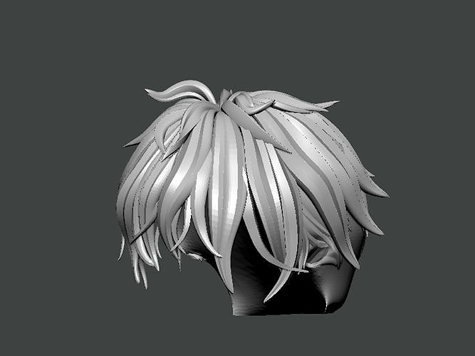 3D Model-HAIR0026 head of anime character 3D print model