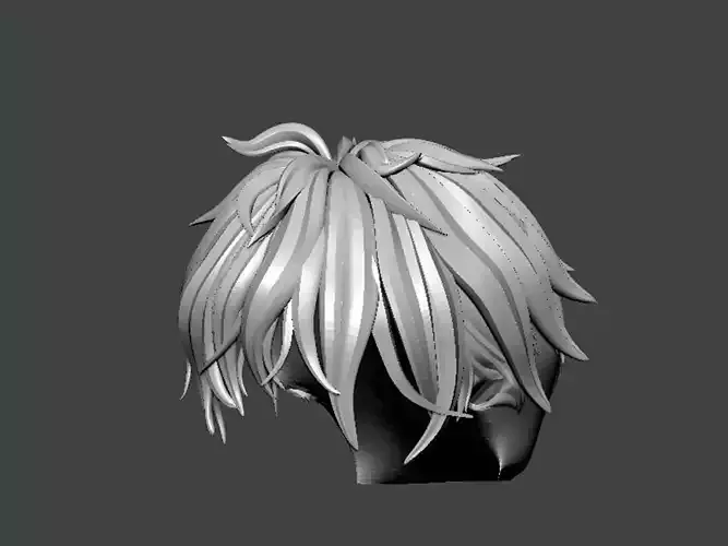 3D Model-HAIR0026 head of anime character