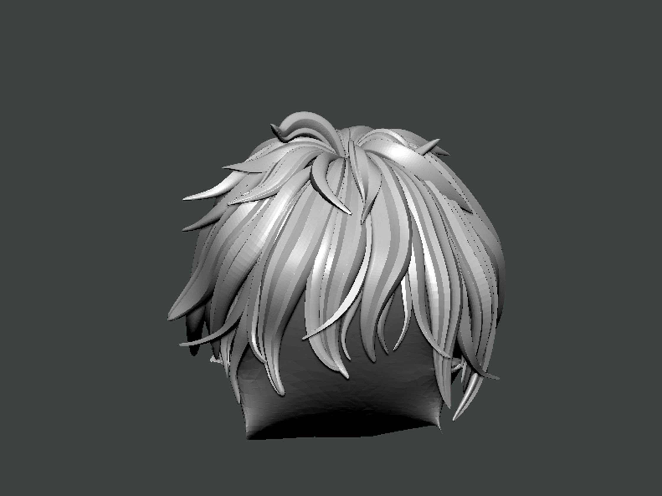 3D Model-HAIR0026 head of anime character 3D print model_1
