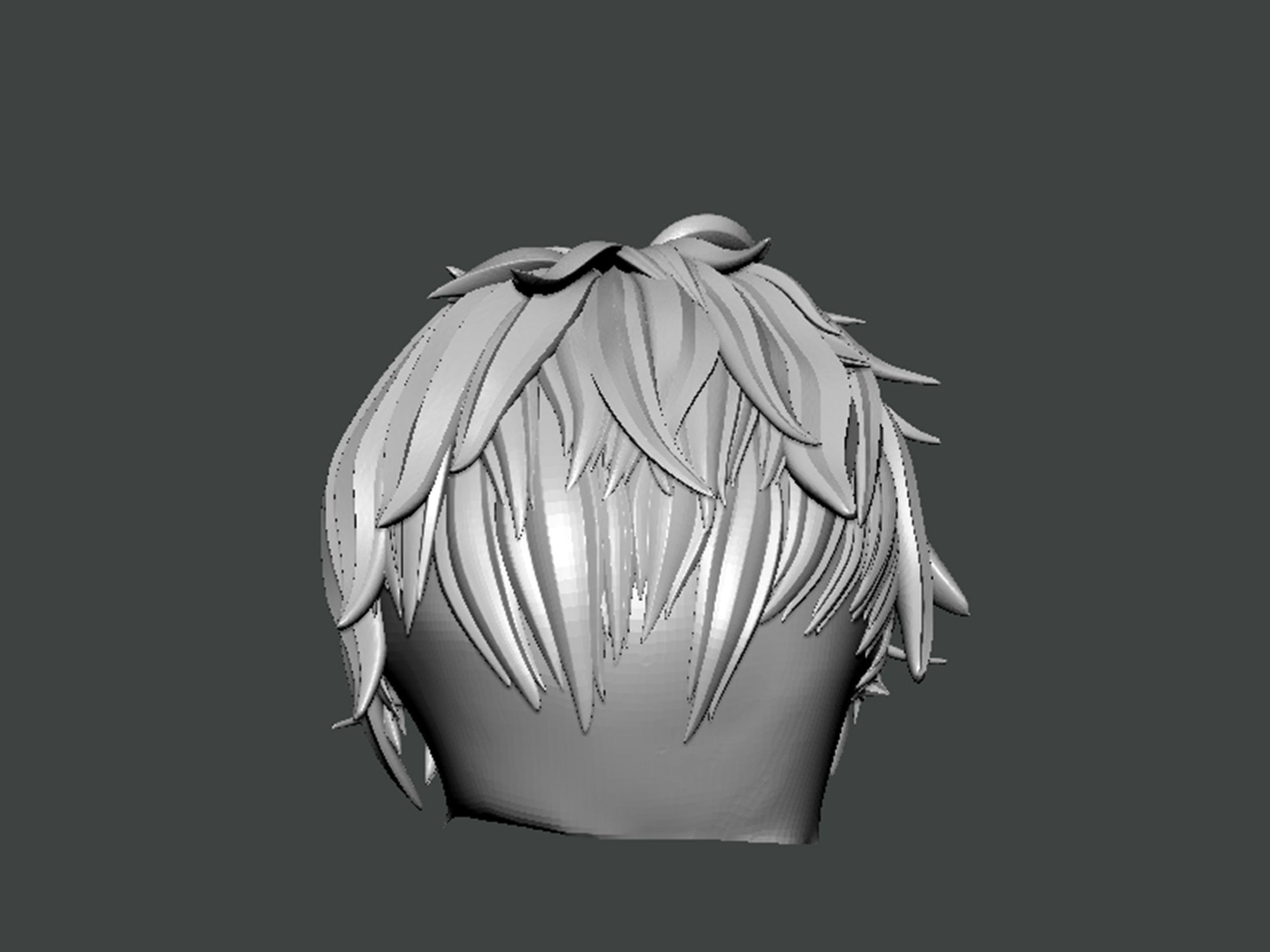 3D Model-HAIR0026 head of anime character 3D print model_3