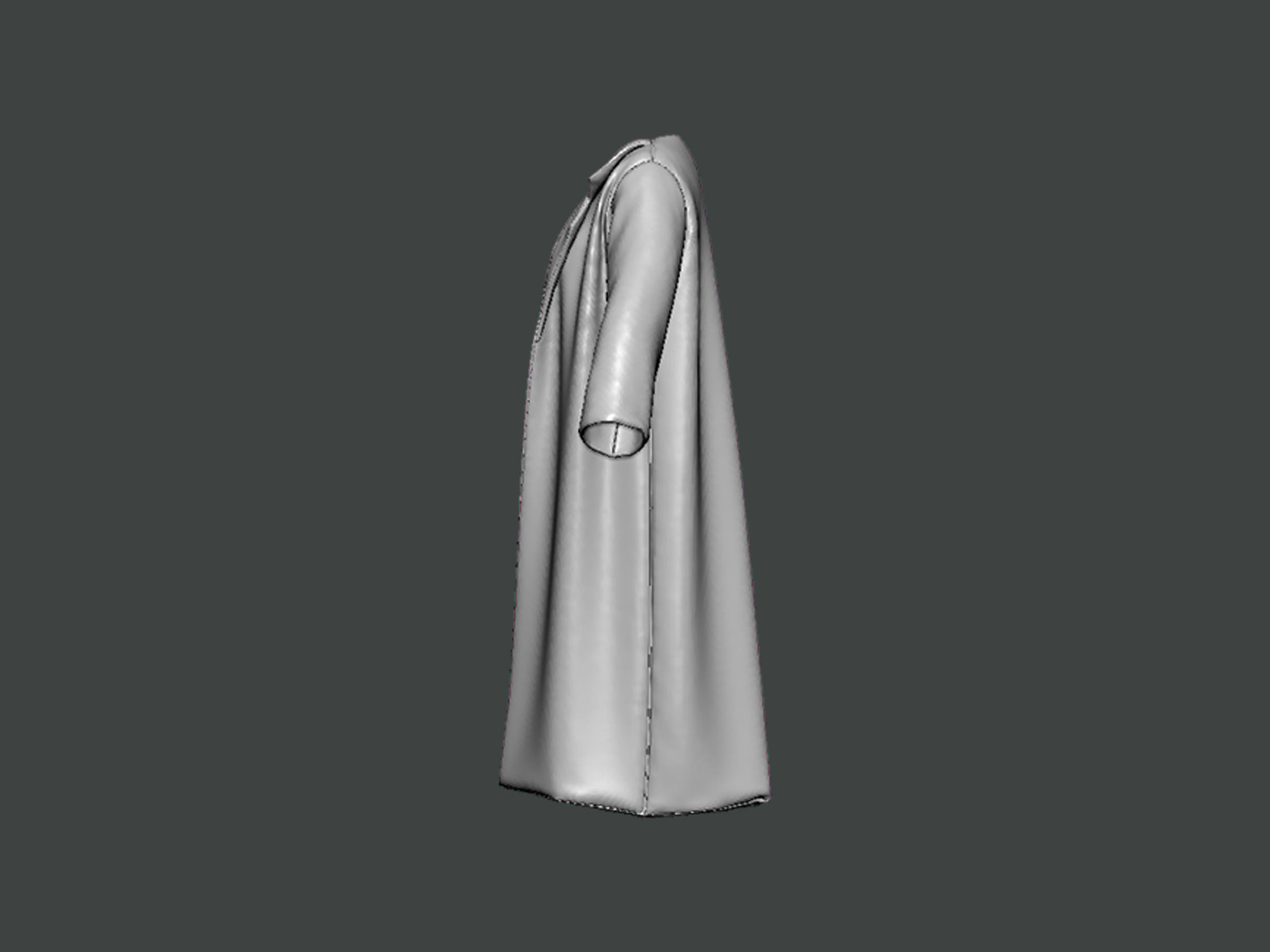 3D Model-CLOTHES0019 silver coat 3D print model_2