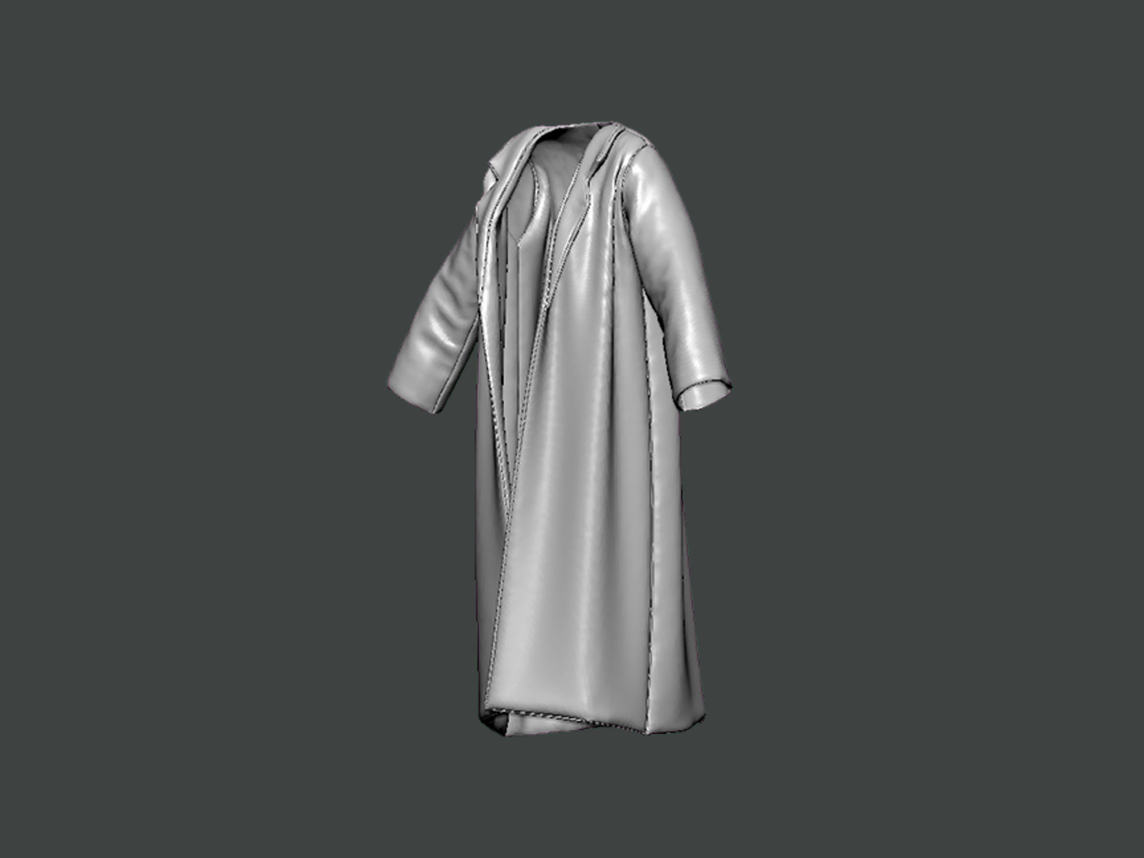 3D Model-CLOTHES0019 silver coat 3D print model_1