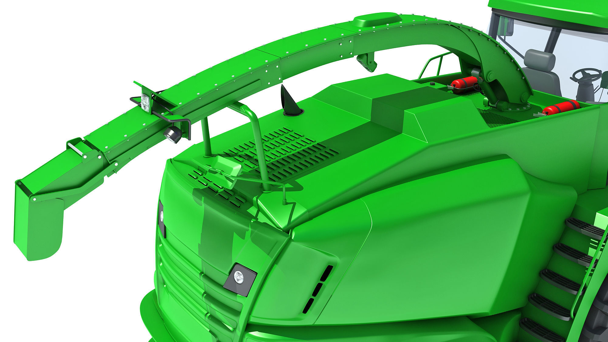 Green Combine Harvester 3D model_17