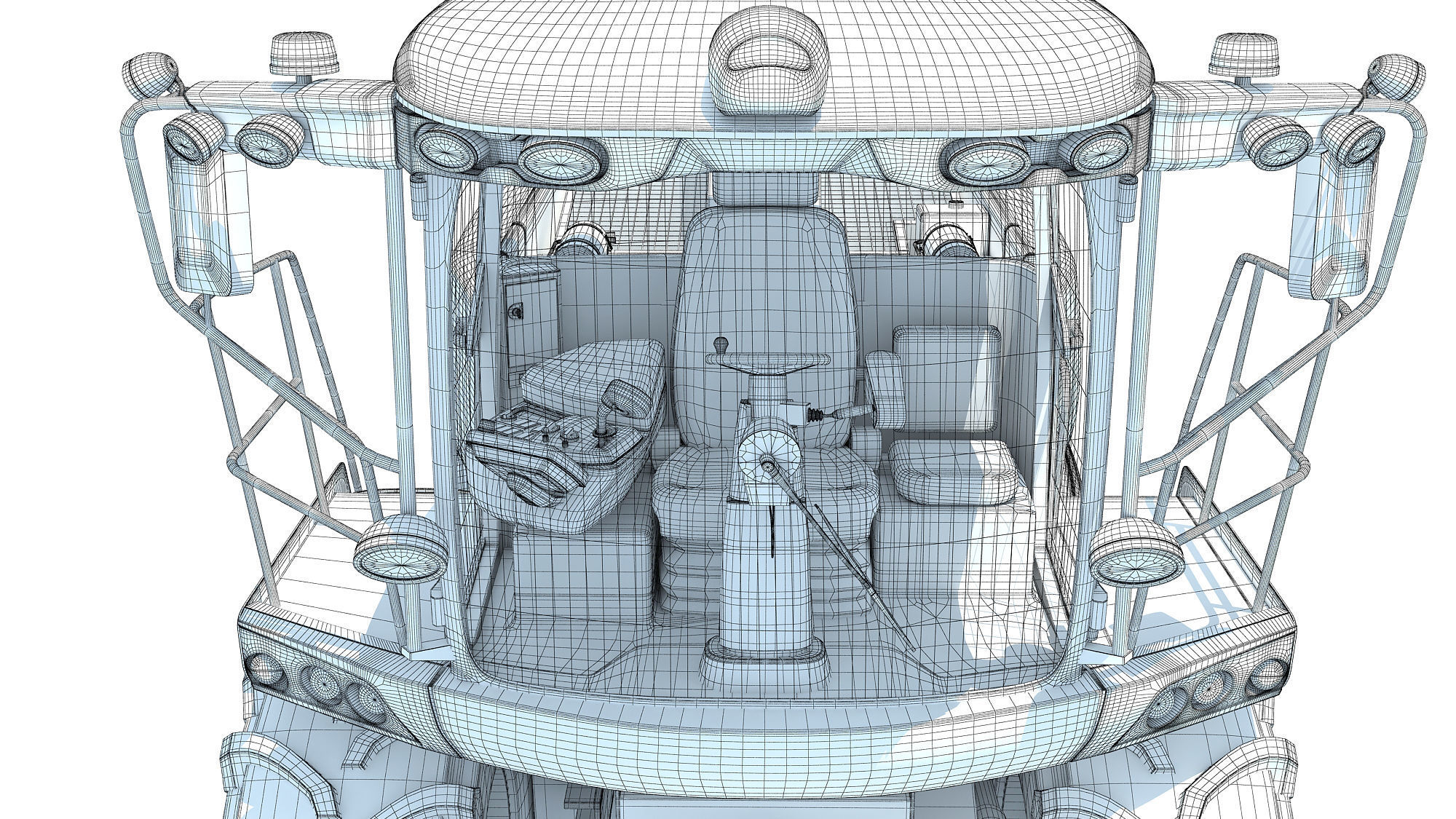 Green Combine Harvester 3D model_22