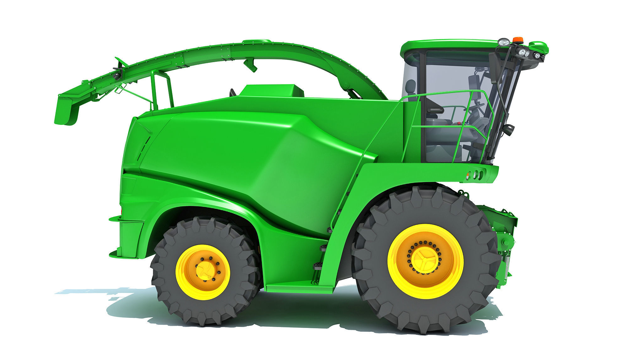 Green Combine Harvester 3D model_9