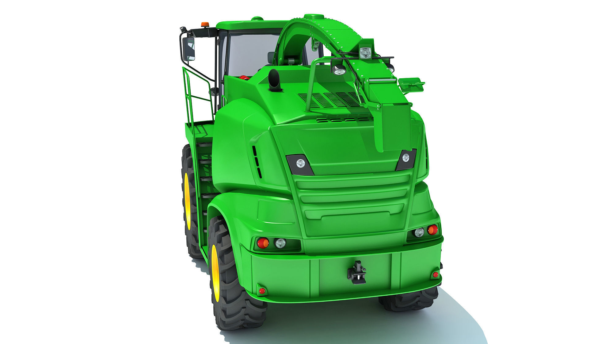 Green Combine Harvester 3D model_5